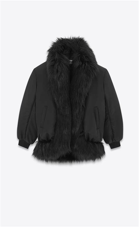 oversize bomber jacket in nylon and animal